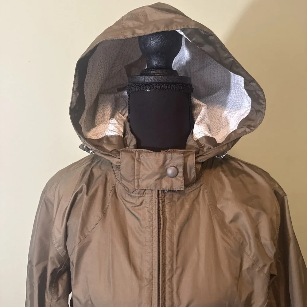 Eddie Bauer Women's Rain Jacket Brown Weather‎ Edge Plus Nylon Size Large NWOT